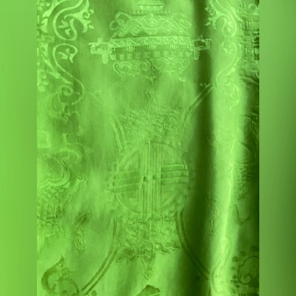 Trends JACQUARD Reversible pure Silk long Scarf green black Two Tone Unisex